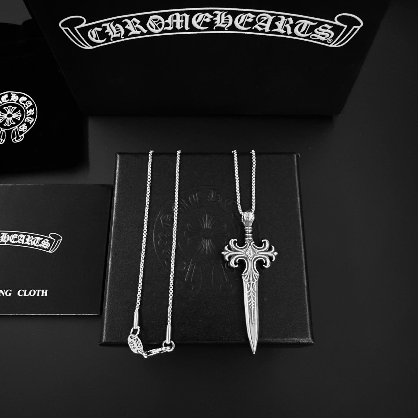 Chrome Hearts Silver Sword Pendant Necklace Chrome Hearts Silver Sword Pendant Necklace